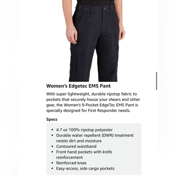 Propper Edgetec EMS Tactical Cargo Pant 16L 38x30 Black Straight Relaxed NWT New - Picture 3 of 16